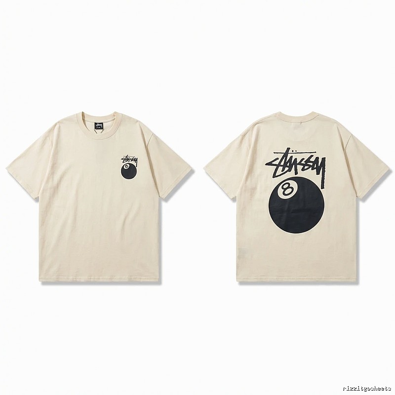 Stussy No.8 Ball Series Retro-Style T-Shirt
