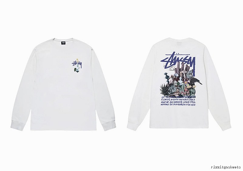 Stussy printed trendy white long-sleeve