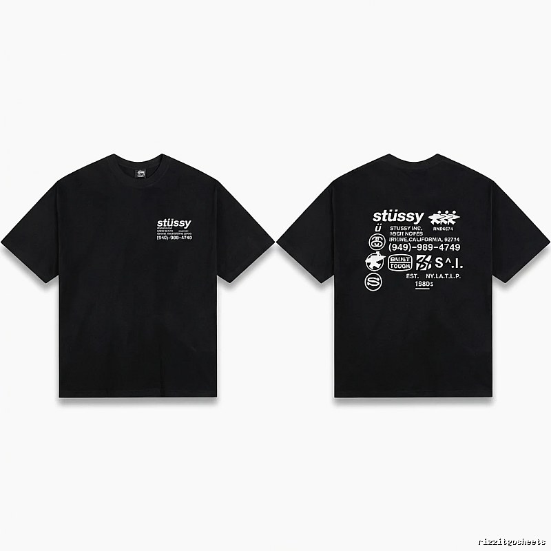 Stussy retro-style black T-shirt