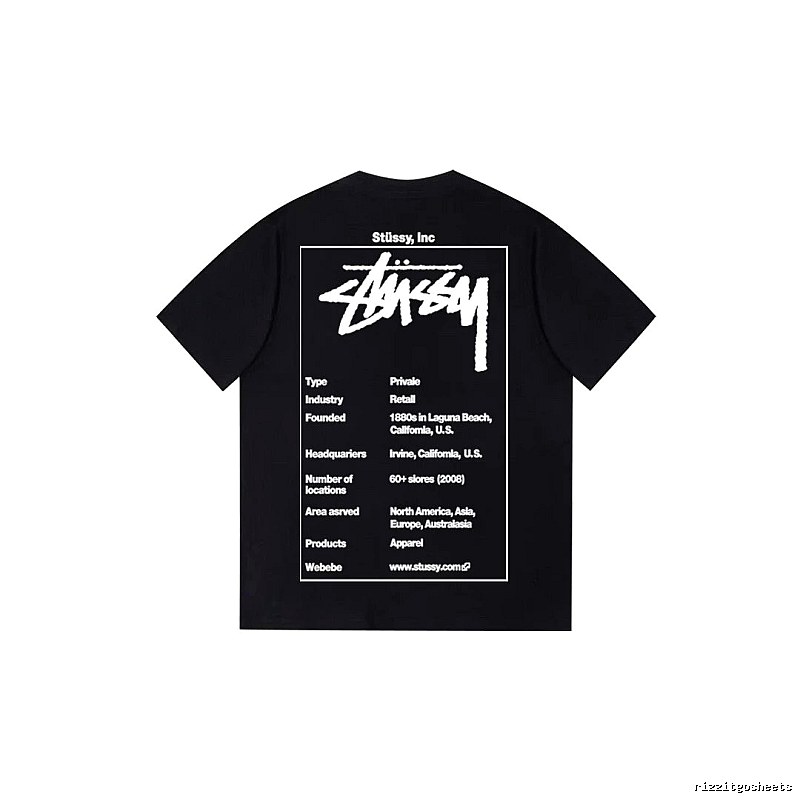 Stussy Travel Graphic T-shirt Black White Stussy with Modern Look