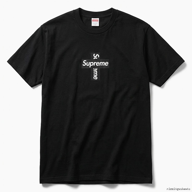 Supreme Cross Trendy brand Black T-shirt