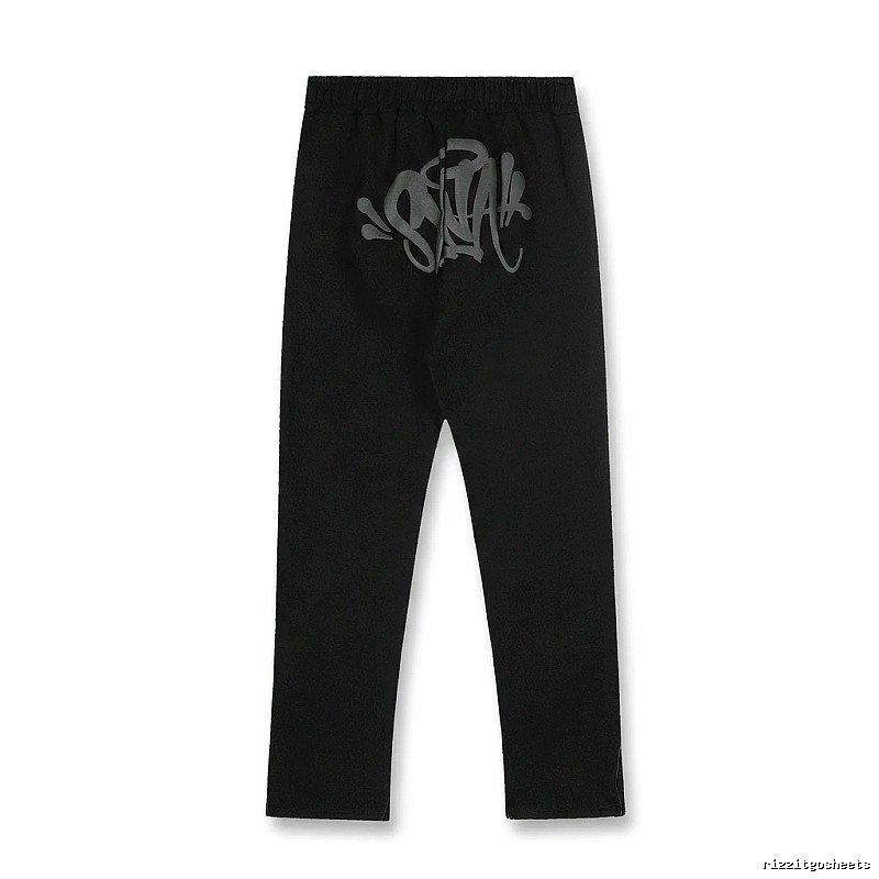 SynaWorld Graffiti-style Black Trousers