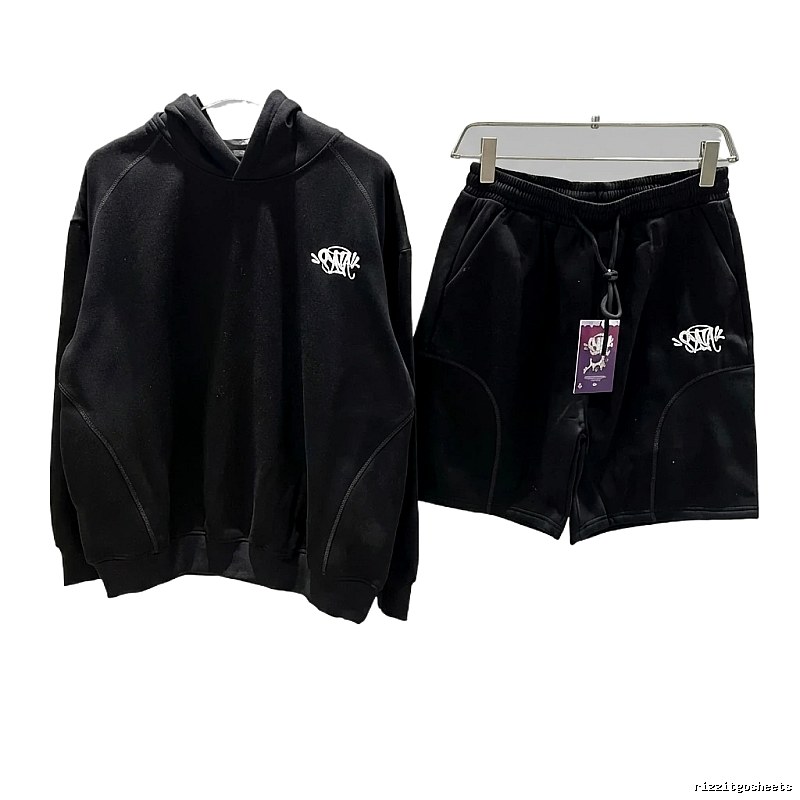 SynaWorld Trendy Cool Black Hooded Set