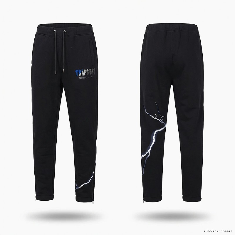 Trapstar Lightning Trendy Cool Black Sweatpants