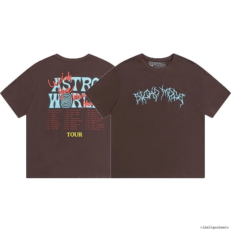 Travis Scott Logo Detail Graphic T-shirt Brown Travis Scott with Relaxed Feel
