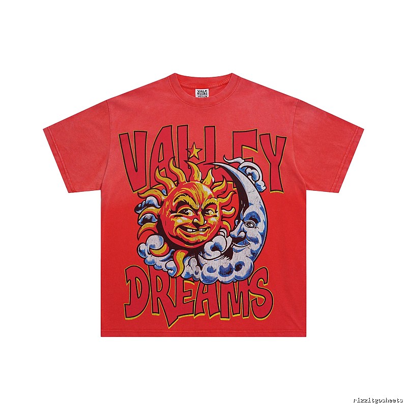 Valley Sun & Moon Vintage Red Short-sleeve T-shirt