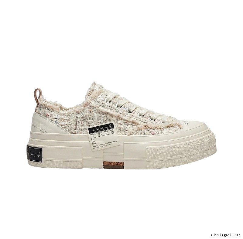 Xvessel Tweed Retro White Shoes