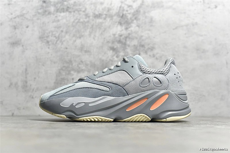 Yeezy Gray and Orange Chunky Runners Defined by Sock-Like Collar